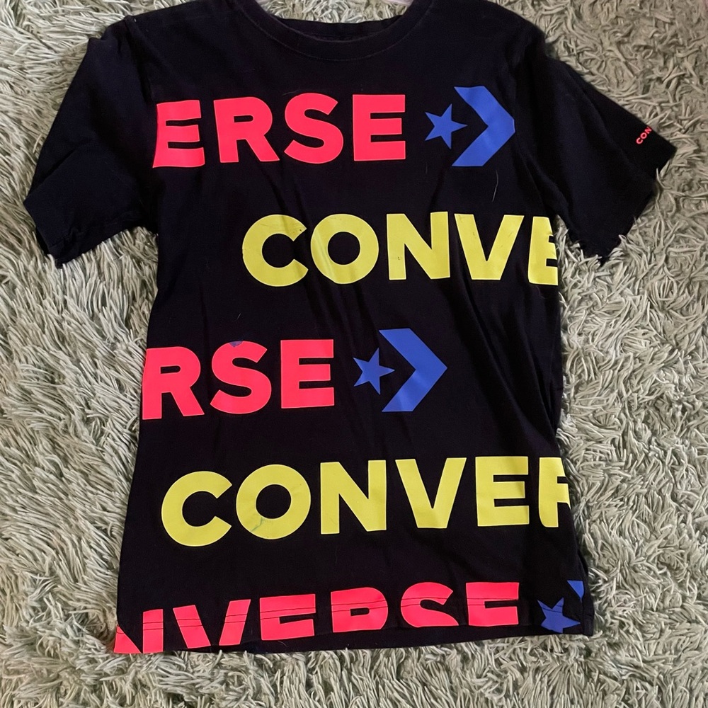 Converse Black T-Shirt with Red and Yellow Print